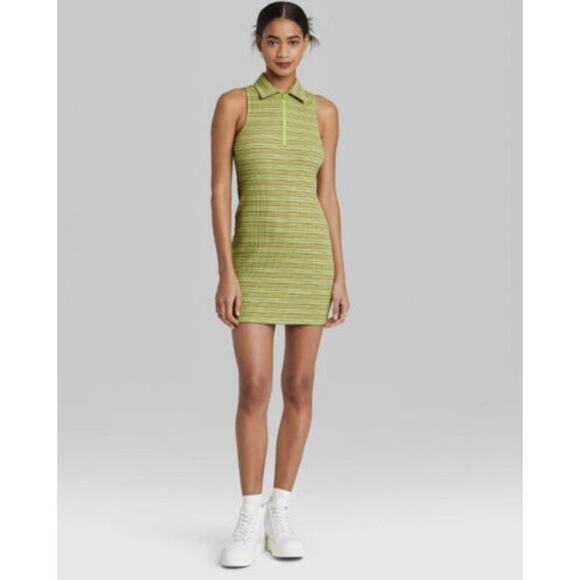 wild fable Dresses & Skirts - Wild Fable Sleeveless Zip Front Bodycon Polo Dress XL NEW